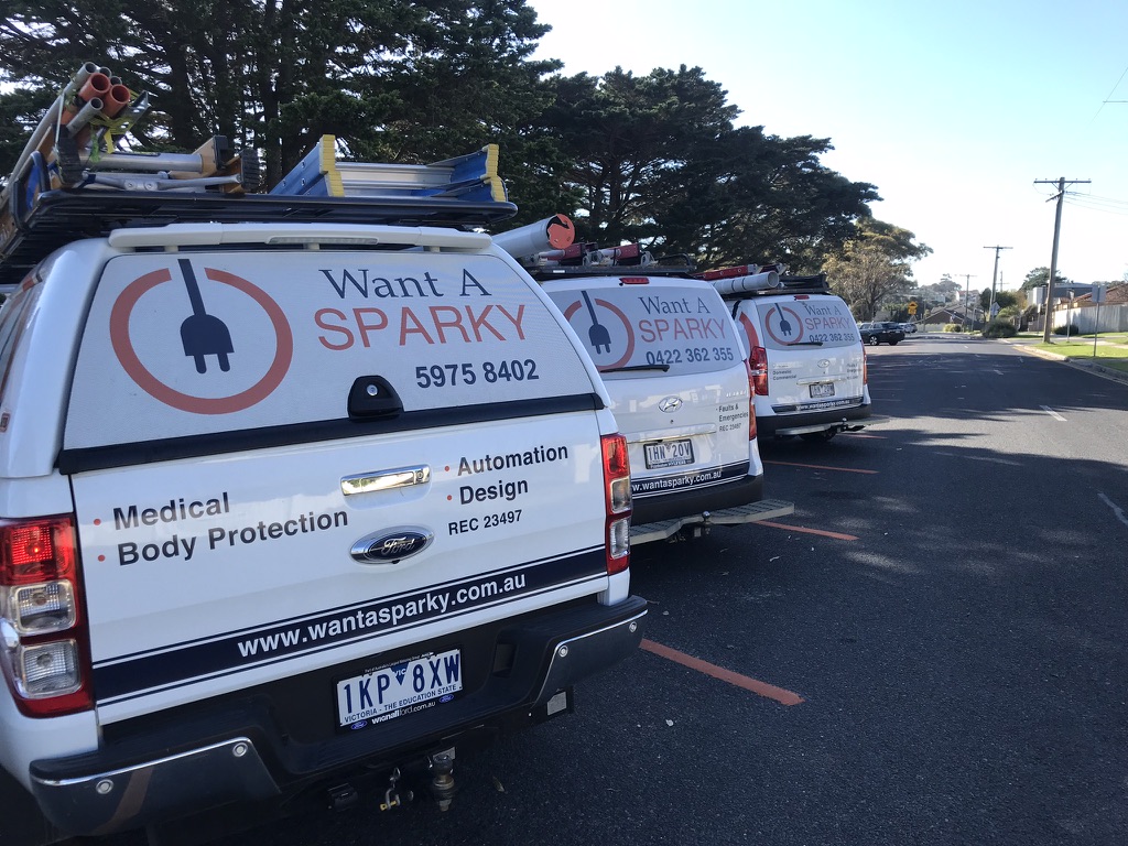 Growing fleet of Want A Sparky service vehicles